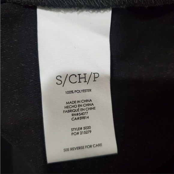 CAbi Fiore Black Floal Tunic Top Short Sleeve V-neck Pullover Semi Sheer - Picture 5 of 7